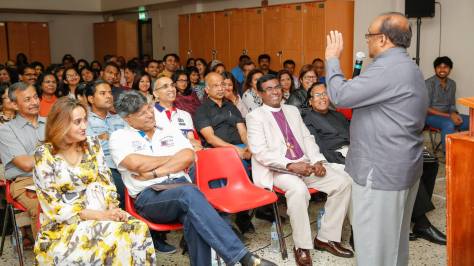 Prof.Lakshman addressing the inaugural lecture on 30th May 2015